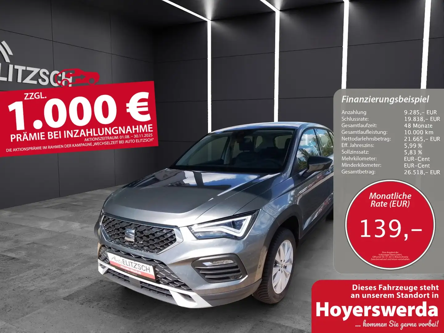SEAT Ateca TSI Style LED Navi ACC RFK SH LM Grau - 1