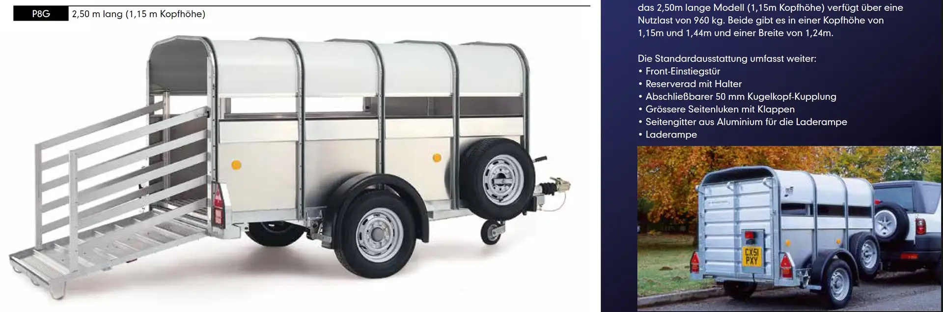Ifor Williams P 8 Viehanhänger Silber - 1