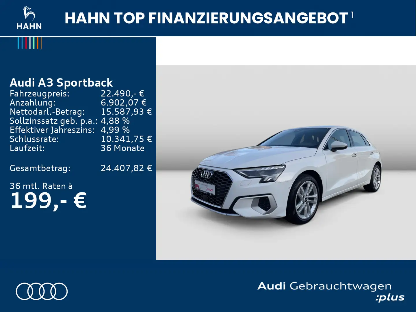 Audi A3 30 TFSI S tronic advanced Navi LED Blanc - 2