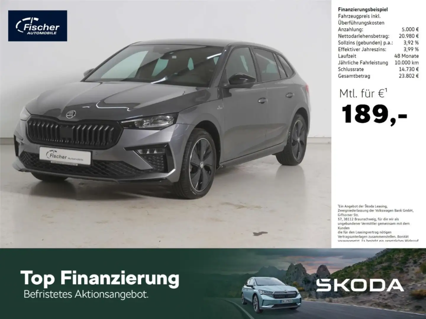 Skoda Scala 1.5 TSI Monte Carlo DSG P-Dach/Matrix/NAV Grau - 1