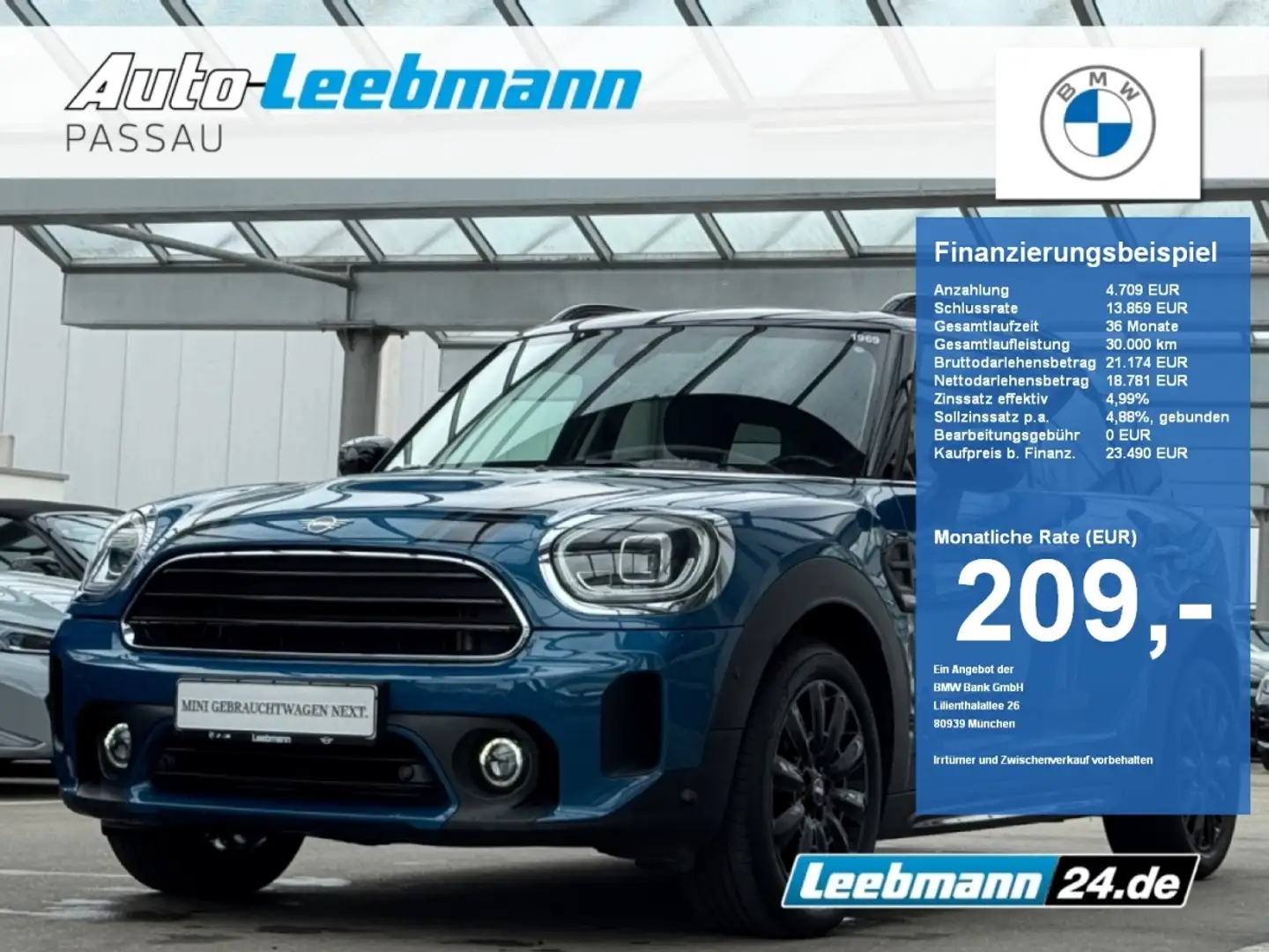 MINI Cooper Countyman DKG Chili+ RFK 2 JAHRE GARANTIE Bleu - 1
