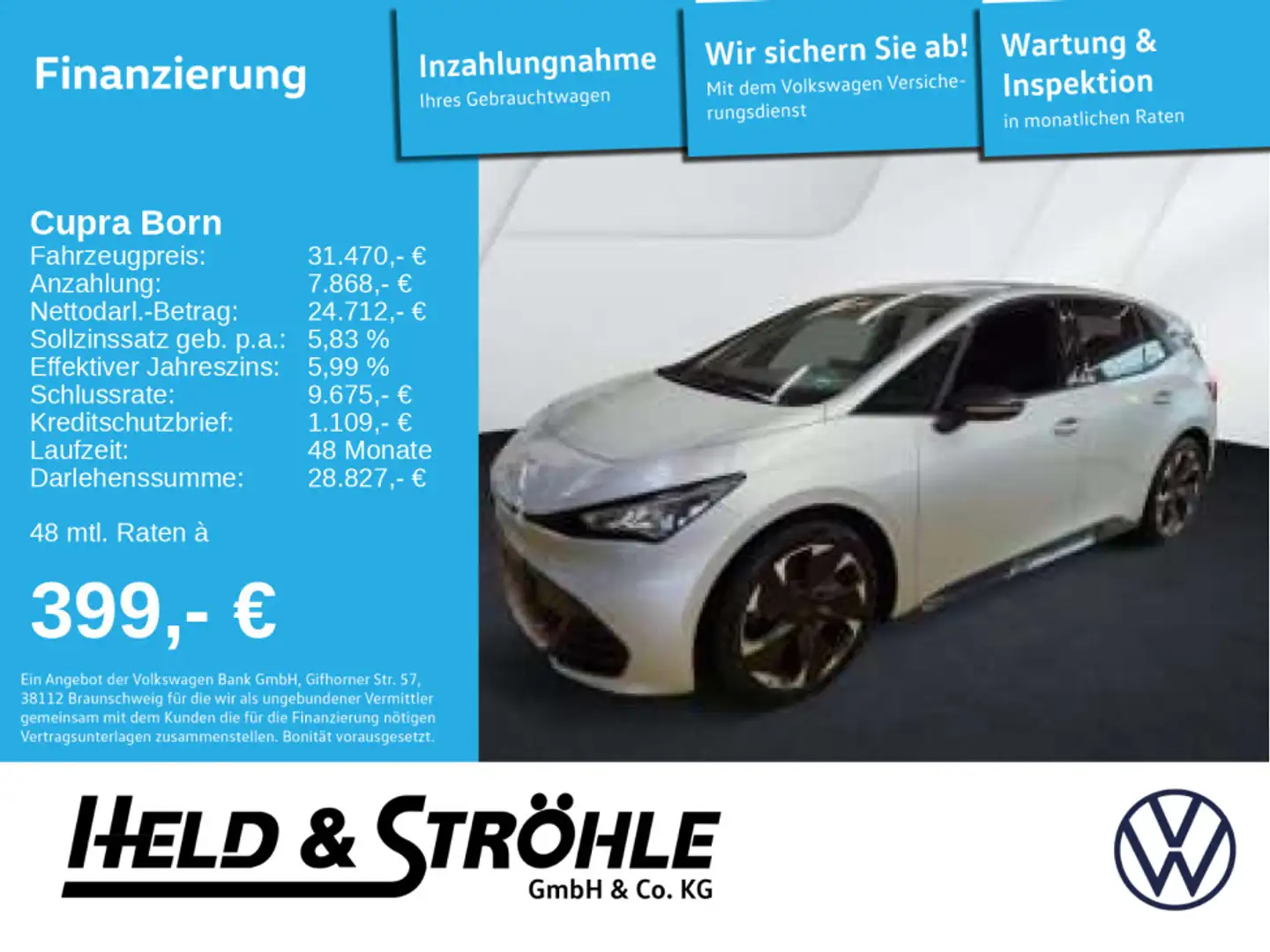 CUPRA Born e-Boost electric R-KAM NAV LED WÄPU Plateado - 1