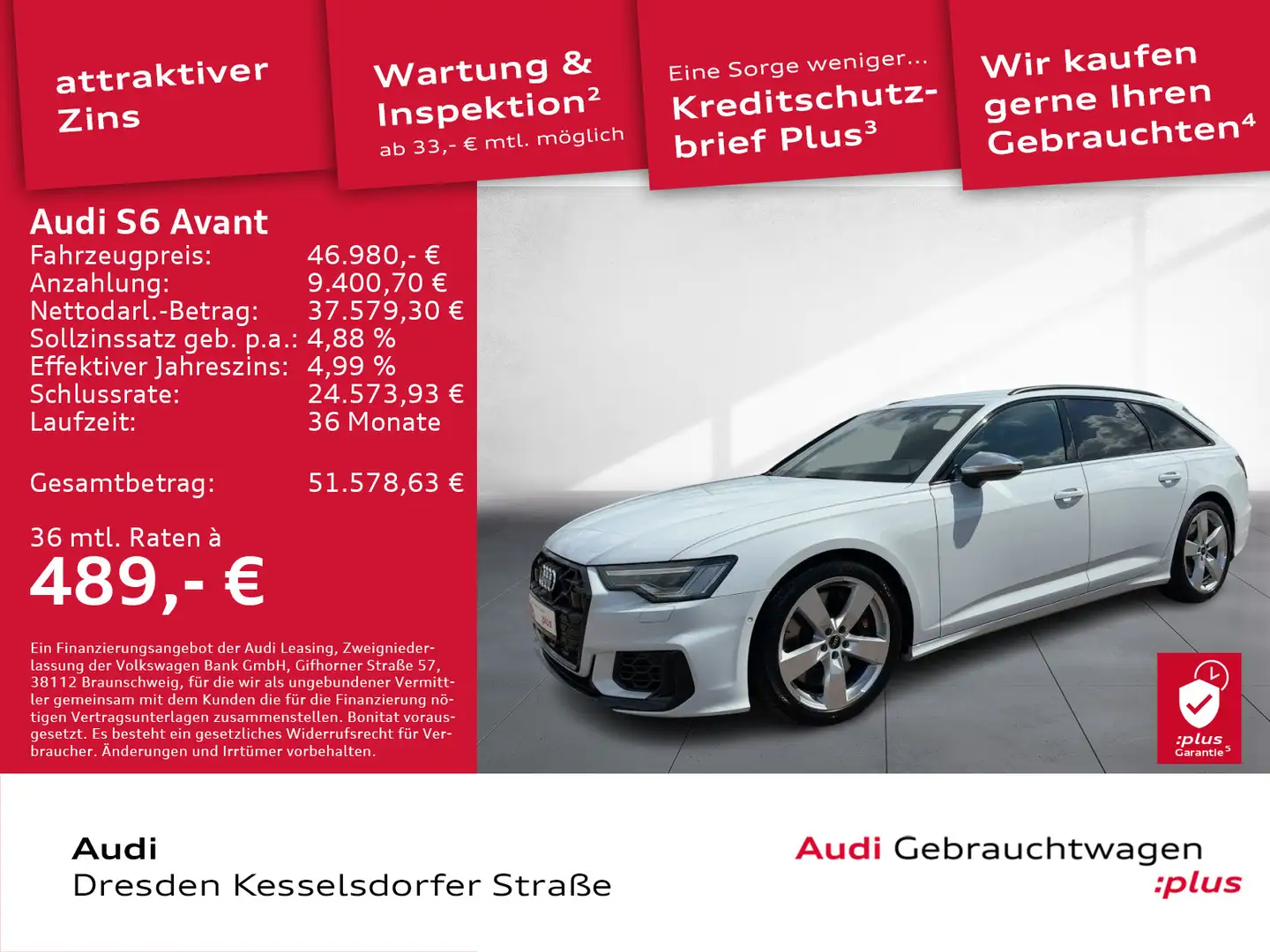 Audi S6 3.0 TDI Q. Kamera LED Navi DAB Weiß - 1