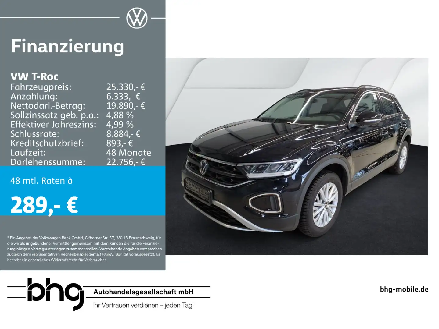 Volkswagen T-Roc 1.0 TSI OPF Life Schwarz - 1
