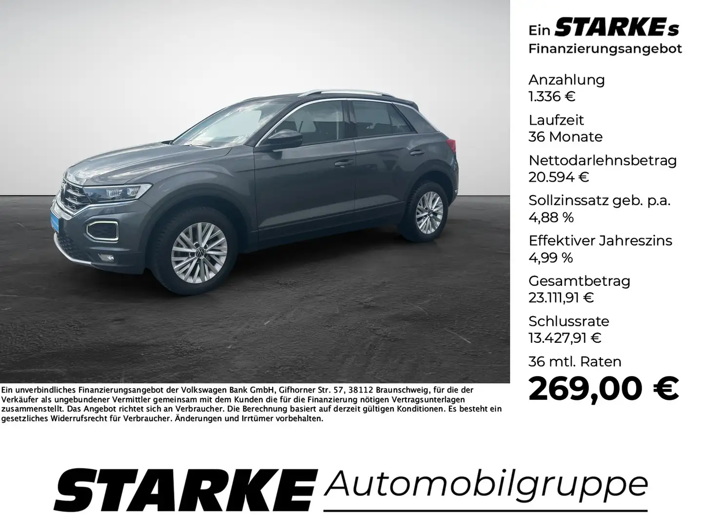 Volkswagen T-Roc 1.5 TSI DSG Style Grau - 1