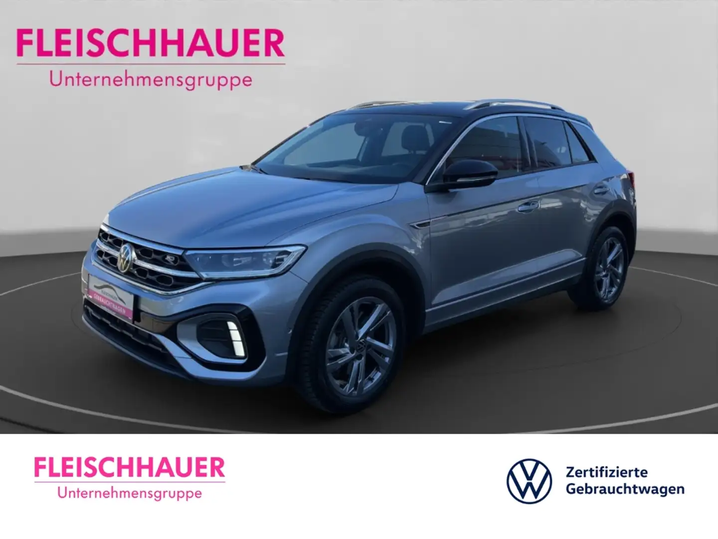 Volkswagen T-Roc R-Line 2.0 TDI+AUTOMATIK+NAVI+TEILLEDER+ Silber - 1
