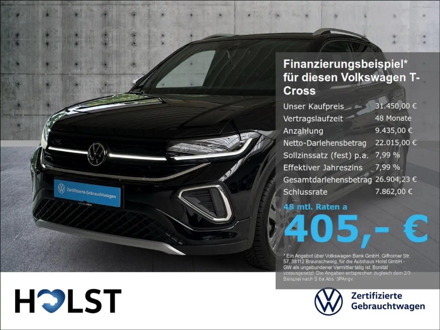 Volkswagen T-Cross 1.5TSI DSG R-Line GJR ACC AHK RüFaKa LaneAssist Noir - 1