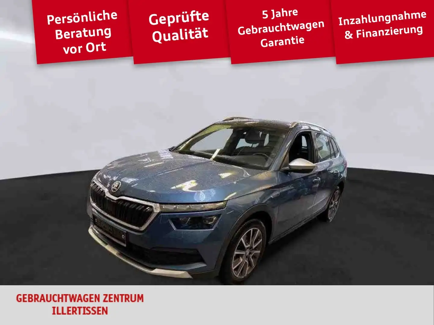 Skoda Kamiq 1.5 TSI Scoutline *AHK*PANO*NAVI*KAMERA* Bleu - 1
