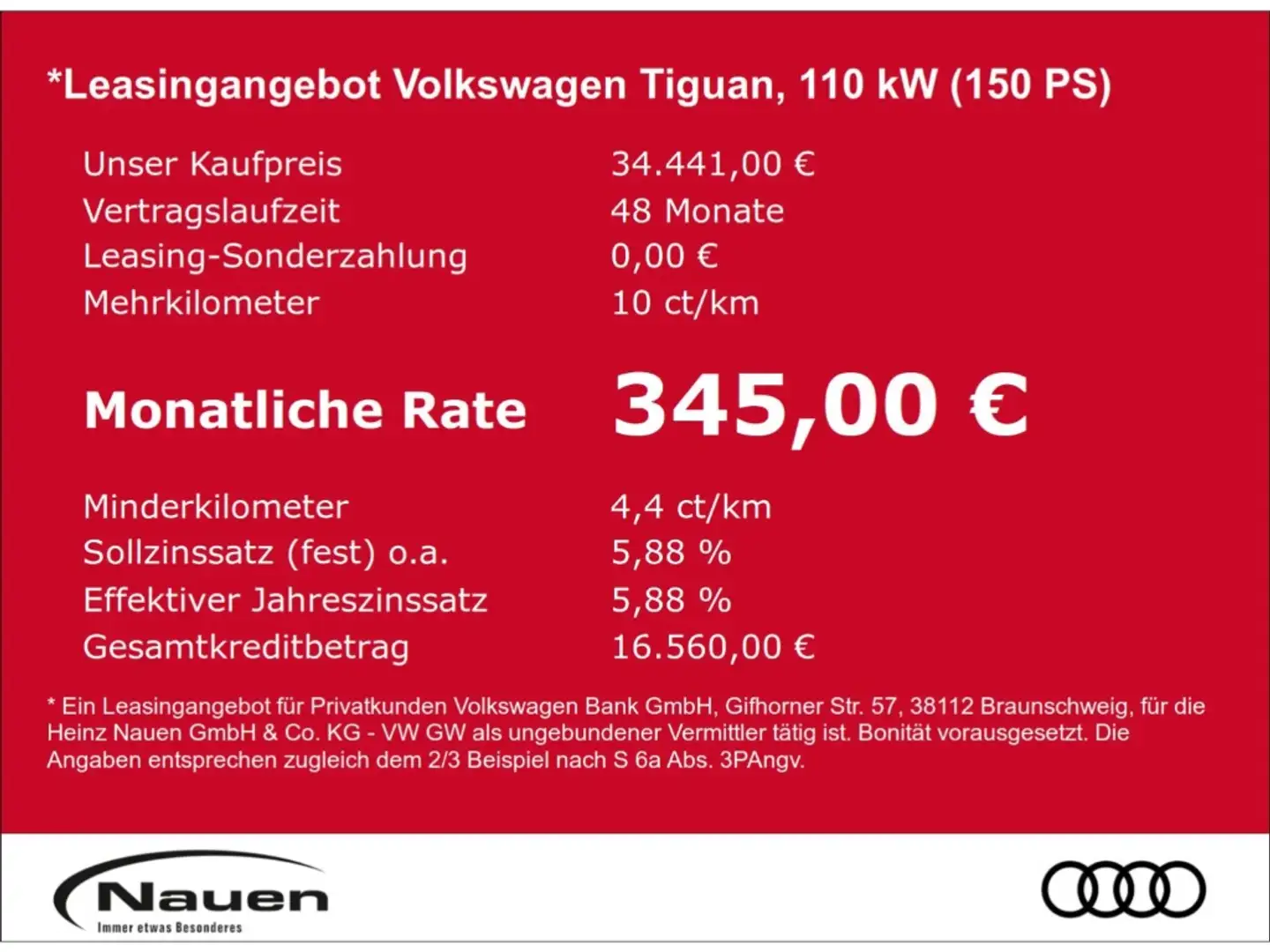 Volkswagen Tiguan 1.5 TSI DSG MOVE *Leasingrate 345,-€* Blau - 2
