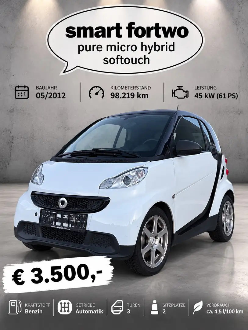 smart forTwo smart fortwo pure micro hybrid softouch pure Weiß - 1