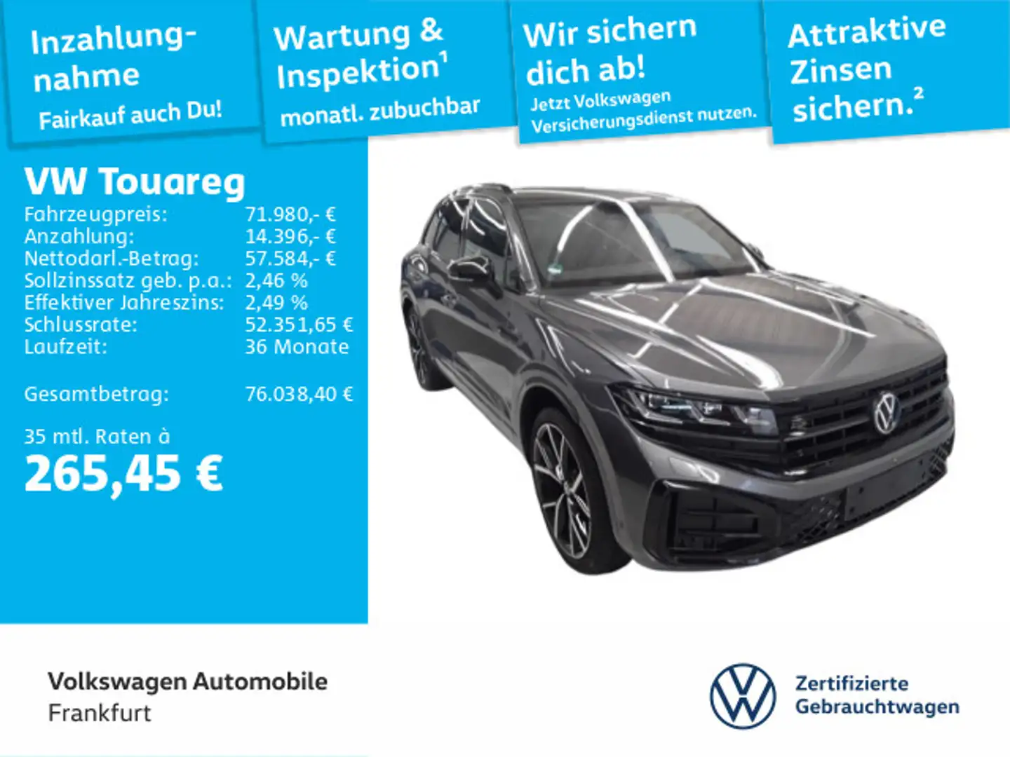 Volkswagen Touareg 3.0 V6 TDI R-Line 4Motion Navi AHK IQ.LI Grau - 1
