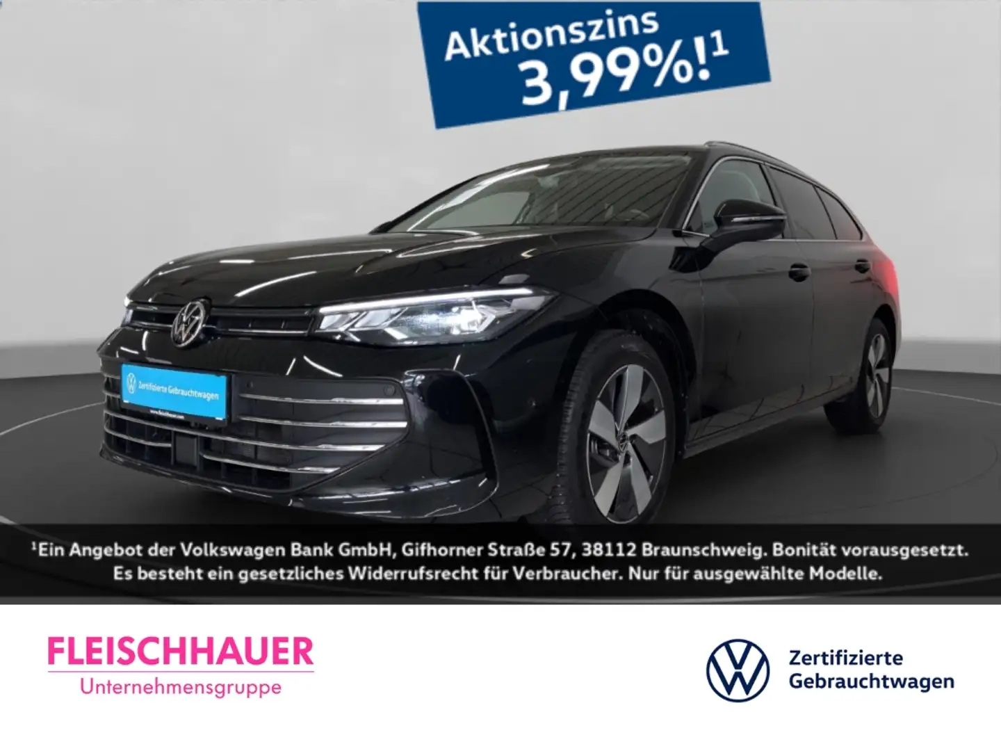 Volkswagen Passat Variant Business 1.5 eTSI LED+360+ACC+NAVI+SHZ+DC+ Schwarz - 1