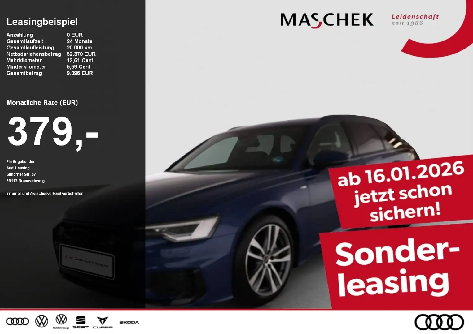 Audi A6 Avant S line 45 TFSI S tronic Black HUD 360° Memor Blau - 1