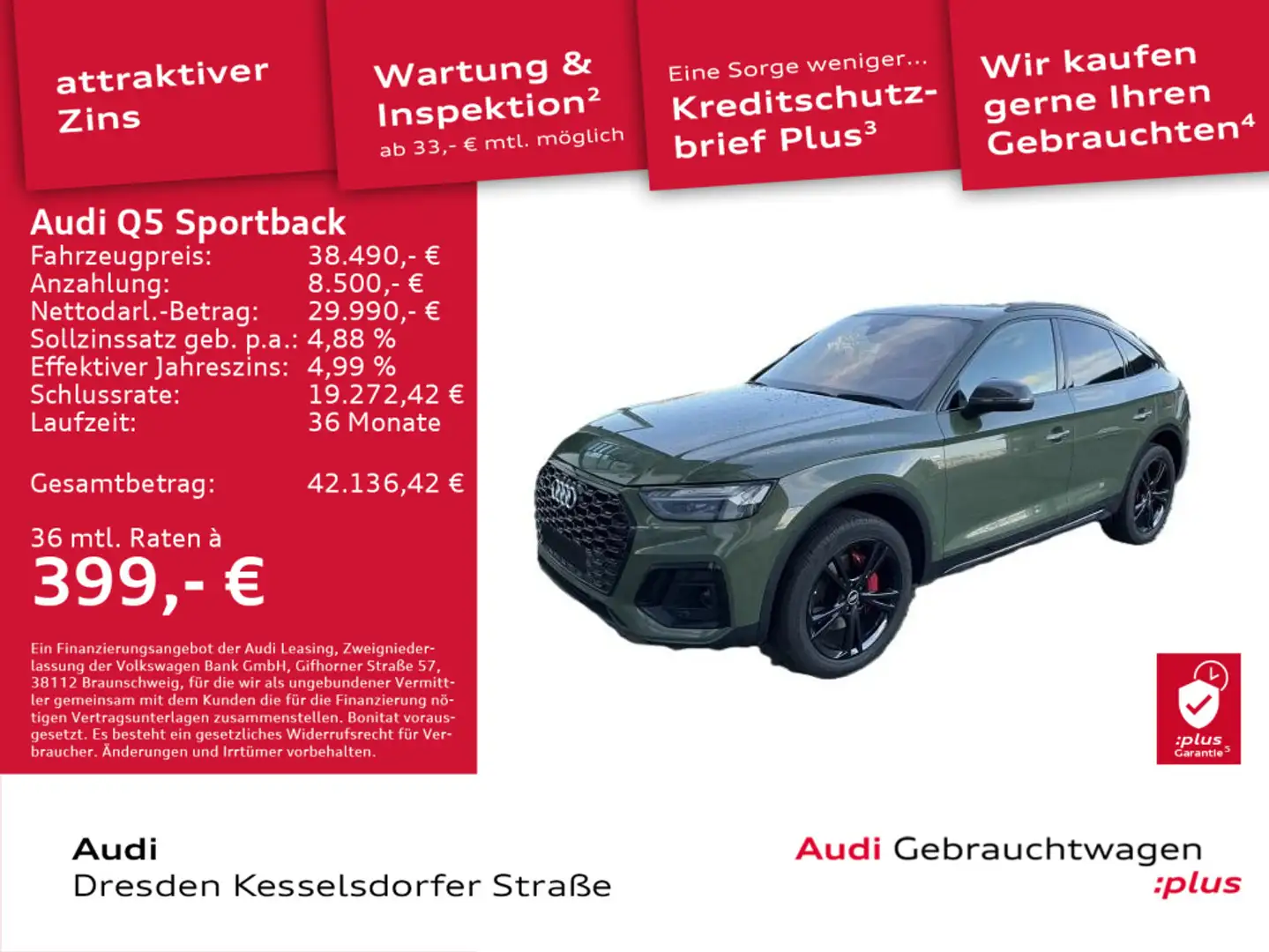 Audi Q5 50 TFSI e Q.S-line Pano Kamera Navi Grün - 1