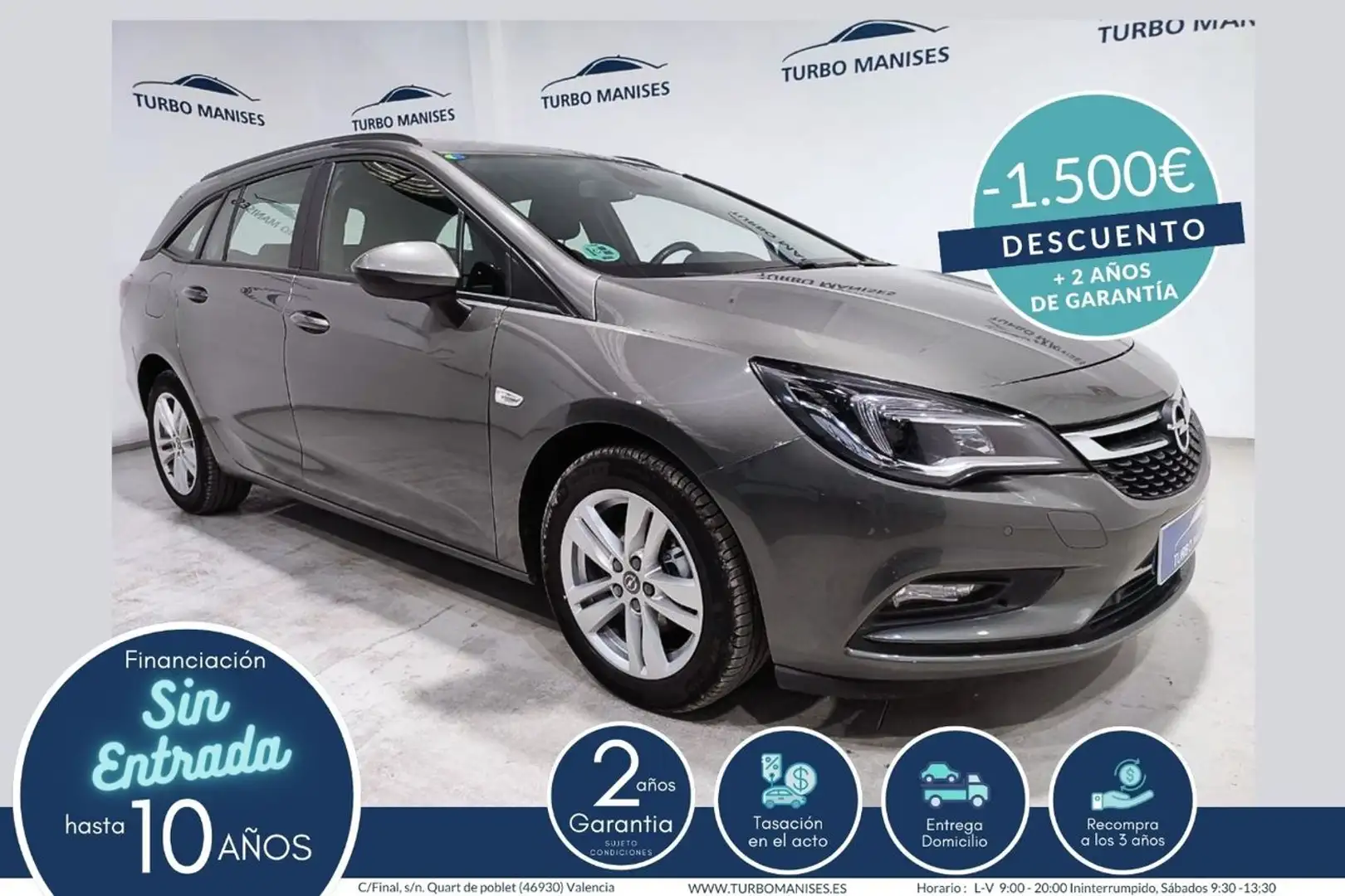 Opel Astra ST 1.4T S/S Excellence 150 Aut. Gris - 1
