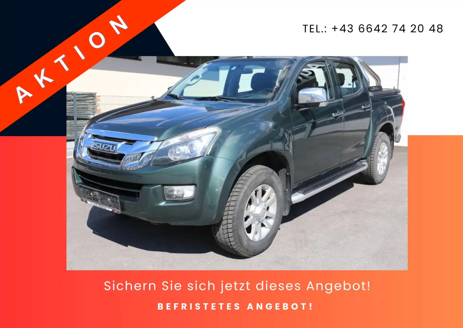 Isuzu D-Max 2.5l Double Cab 4x4 Custom A/T Audio Custom Grün - 1