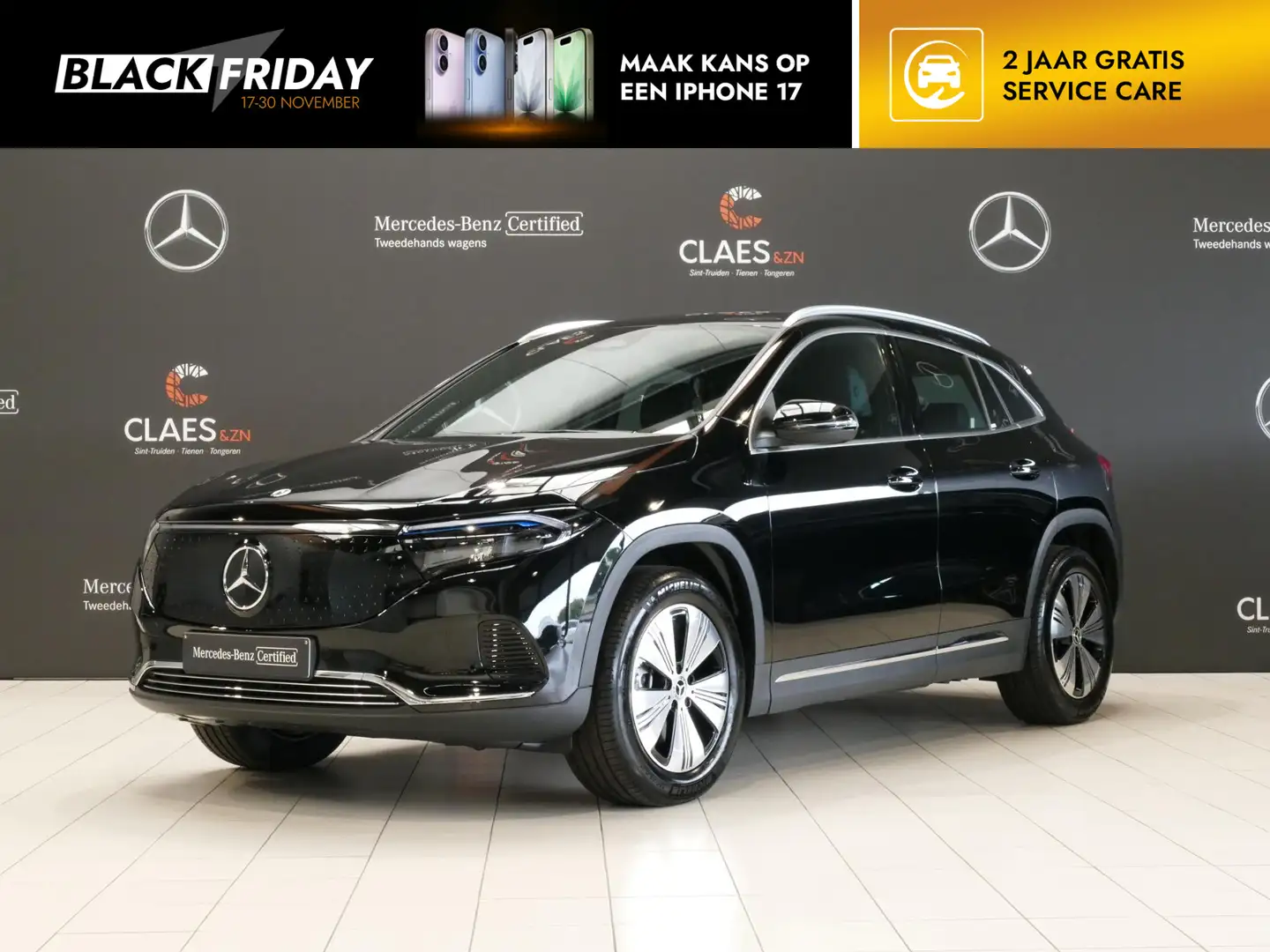Mercedes-Benz EQA 300 4MATIC Luxury Line DOS 8011 + 2X ONDERHOUD Zwart - 1