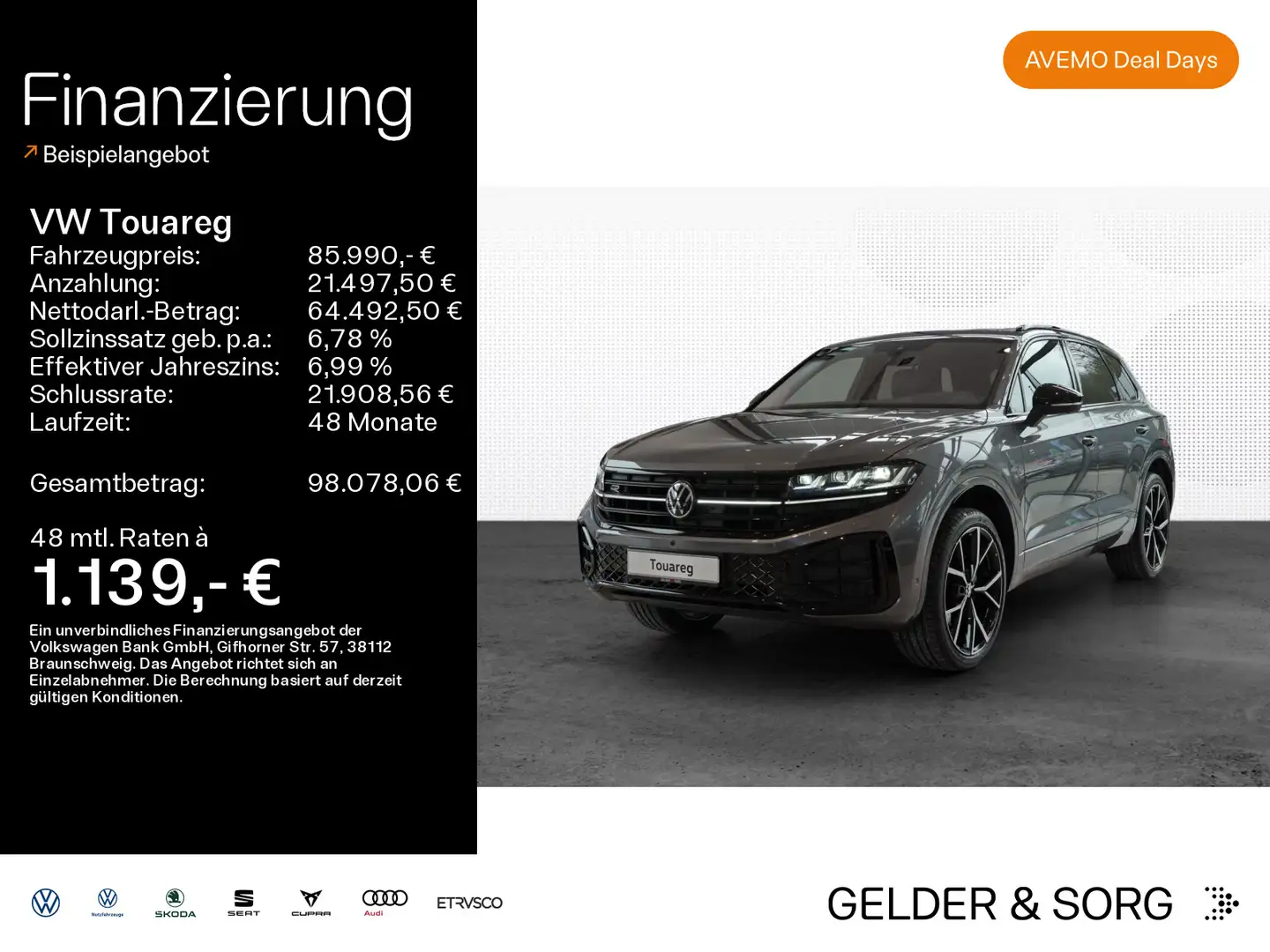 Volkswagen Touareg 3.0 TDI DSG R-Line Standh*Dyn*Massage*Pa Grigio - 1