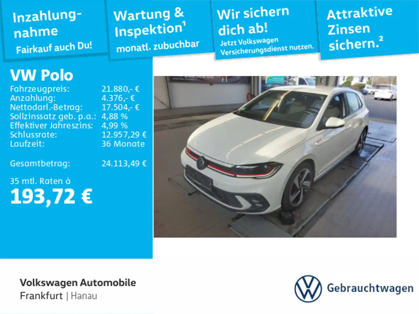 Volkswagen Polo 2.0 TSI DSG GTI IQ.LIGHT - LED-Matrix-Schei Weiß - 1