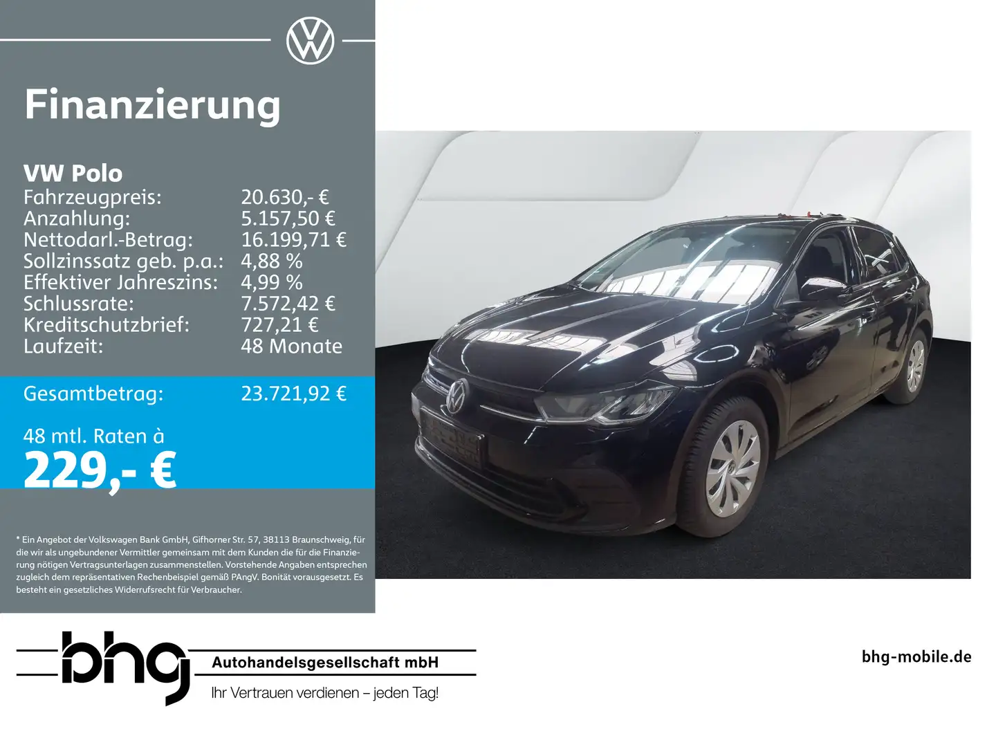 Volkswagen Polo 1.0 TSI OPF Life Schwarz - 1