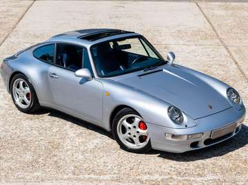 993 Carrera | Arctic Silver Metallic over Blue Raff Leather interior