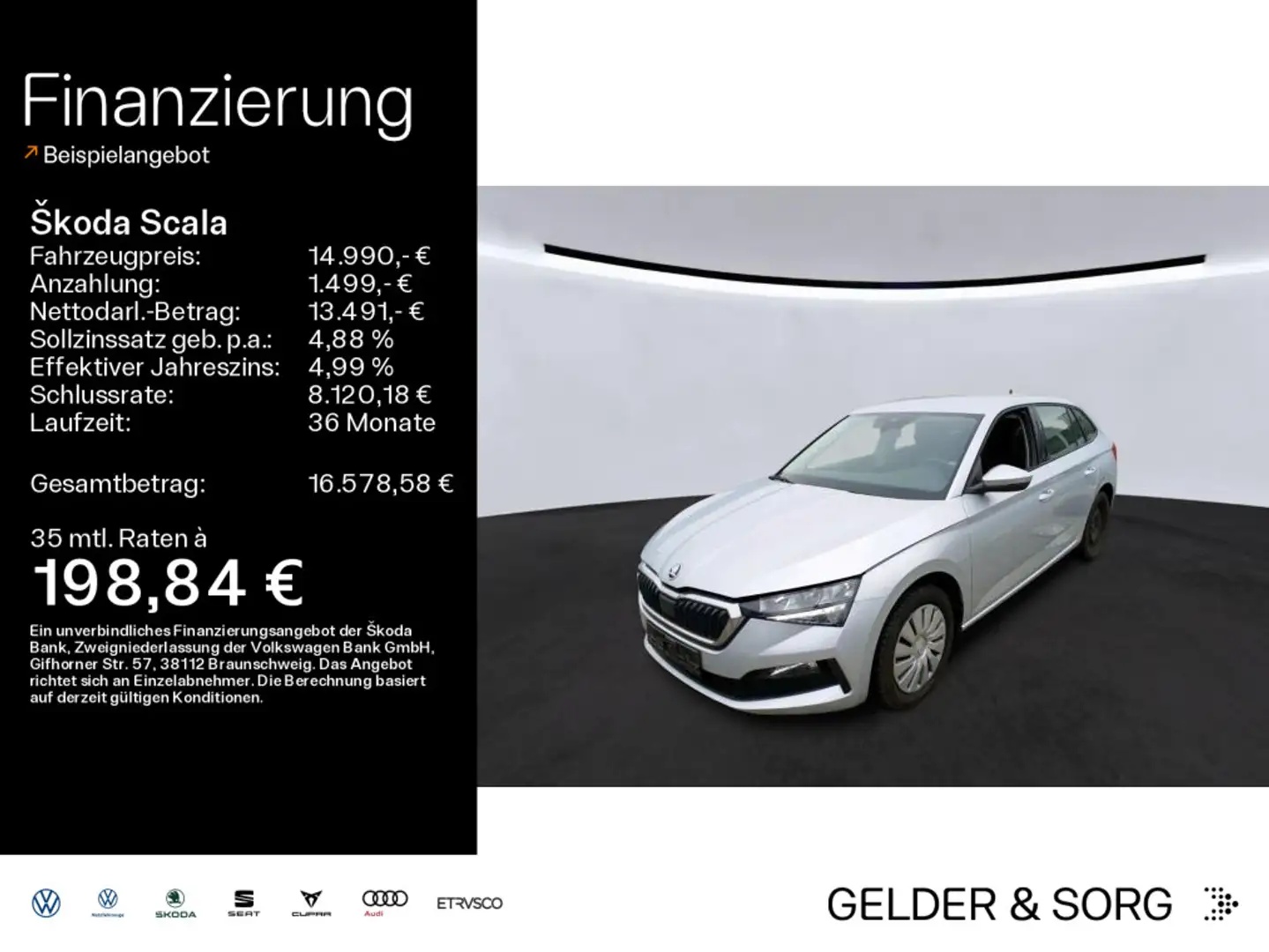 Skoda Scala Active Cool Plus 1.0 TSI LED*Einparkhilfe Silber - 1