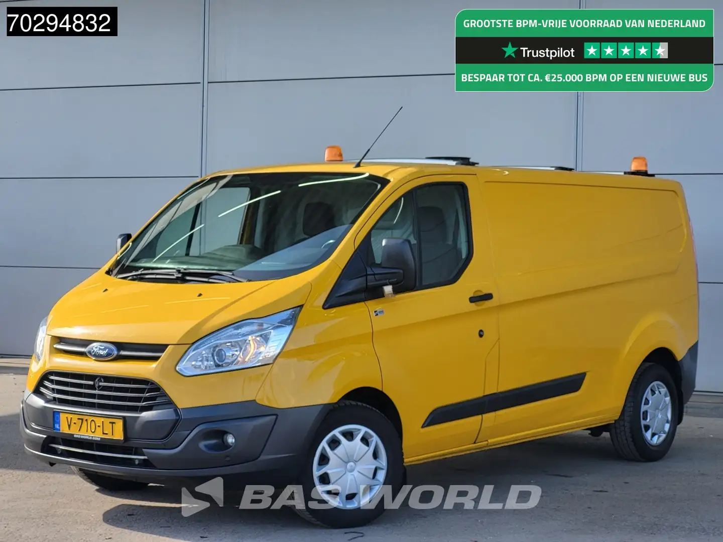 Ford Transit Custom 130PK Trekhaak L2H1 Airco Cruise Parkeersensoren E Geel - 1