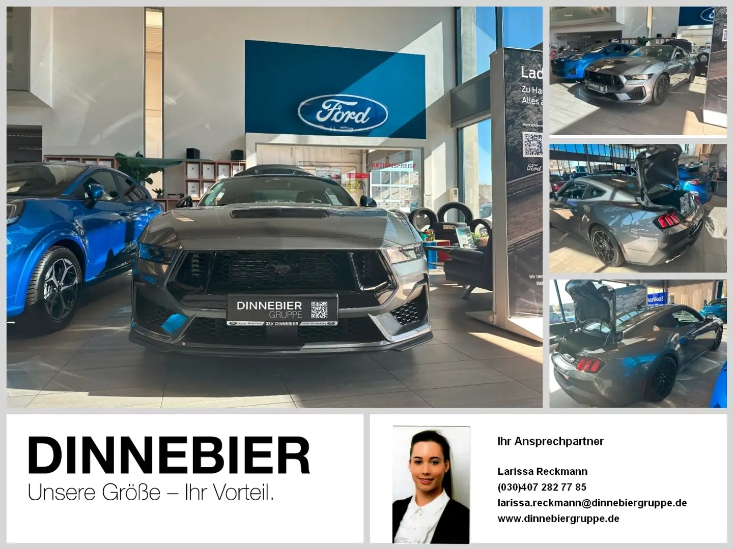 Ford Mustang GT COUPE 5.0 LED+Kamera+Navigation Gris - 1