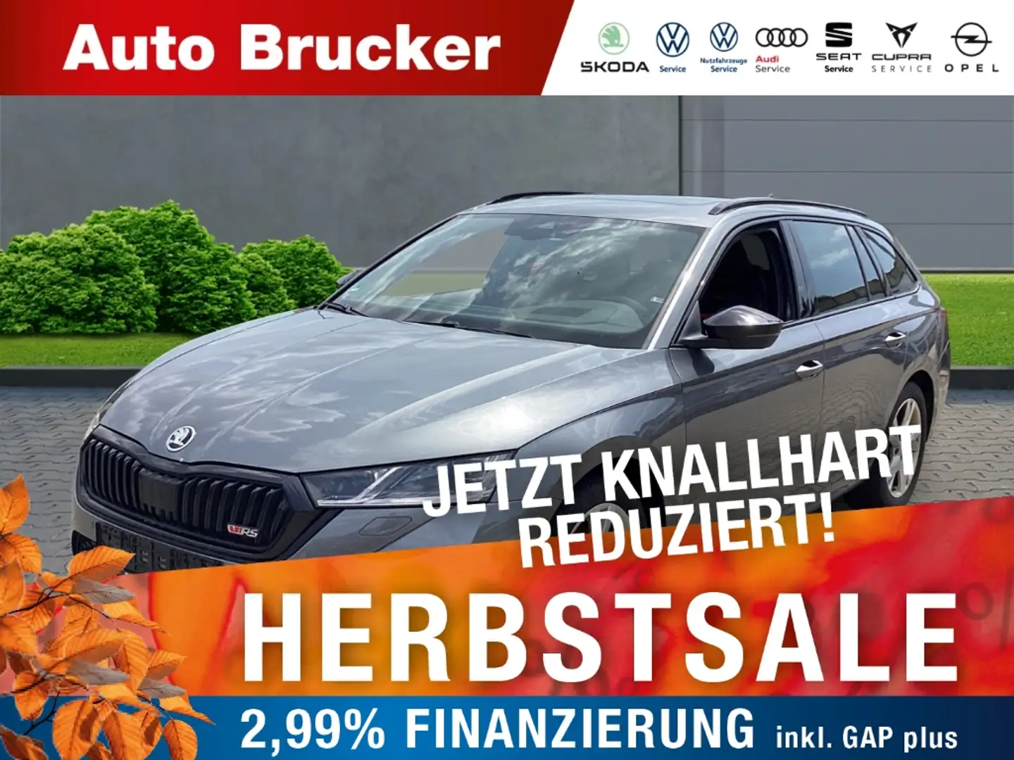Skoda Octavia Combi RS 4x4 2.0 TDI+Anhängerkupplung+Navi+el.Sitz Grau - 1