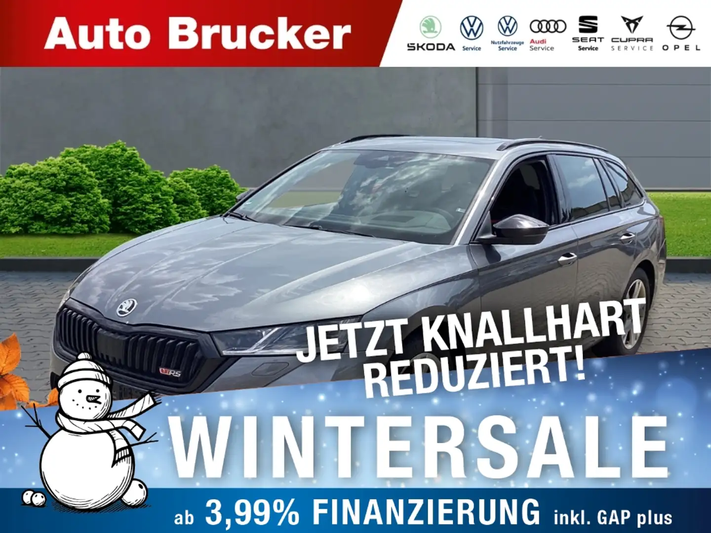 Skoda Octavia Combi RS 4x4 2.0 TDI+Anhängerkupplung+Navi+el.Sitz Grau - 1