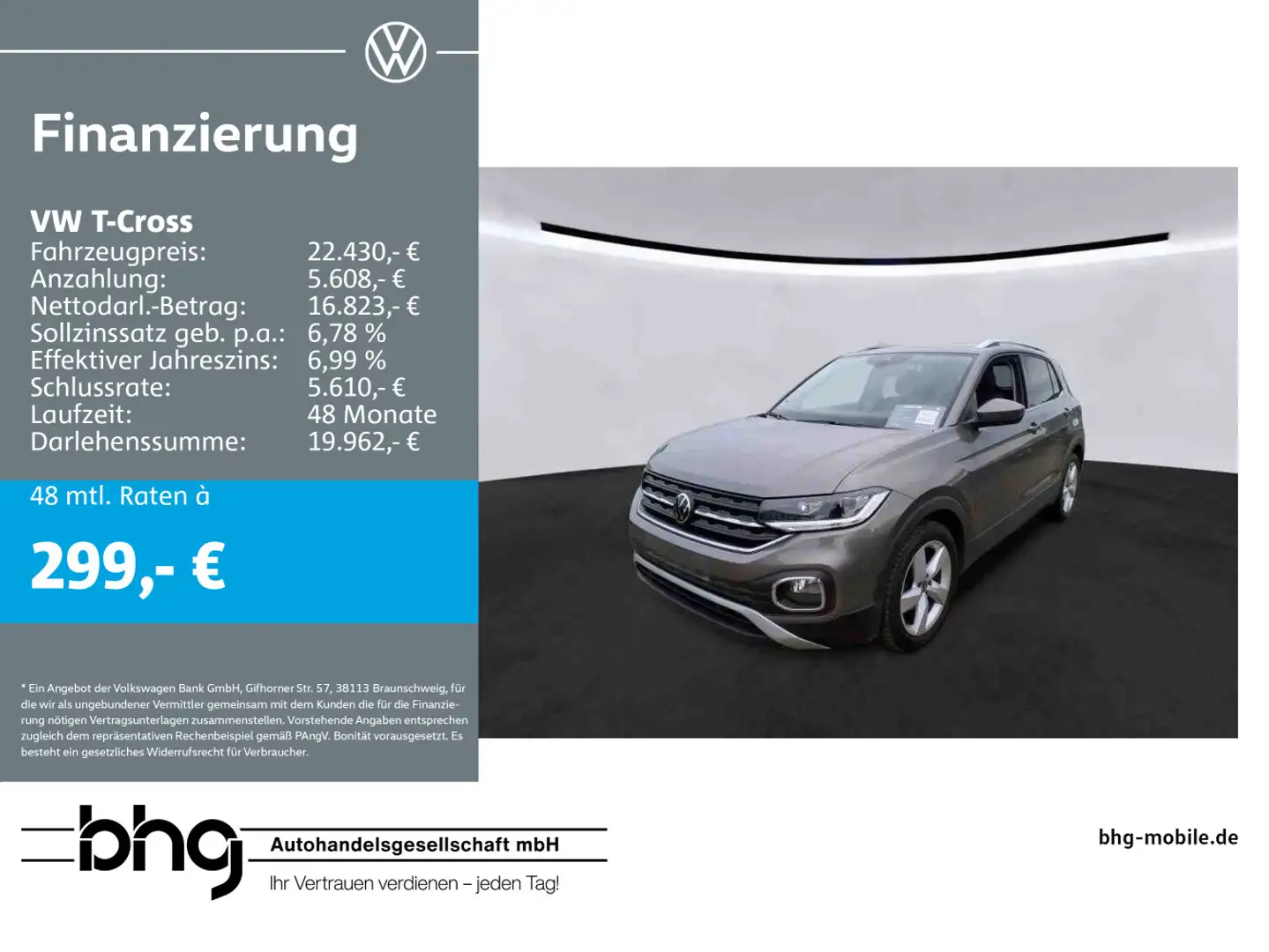 Volkswagen T-Cross 1.0 TSI OPF DSG Style Grijs - 1