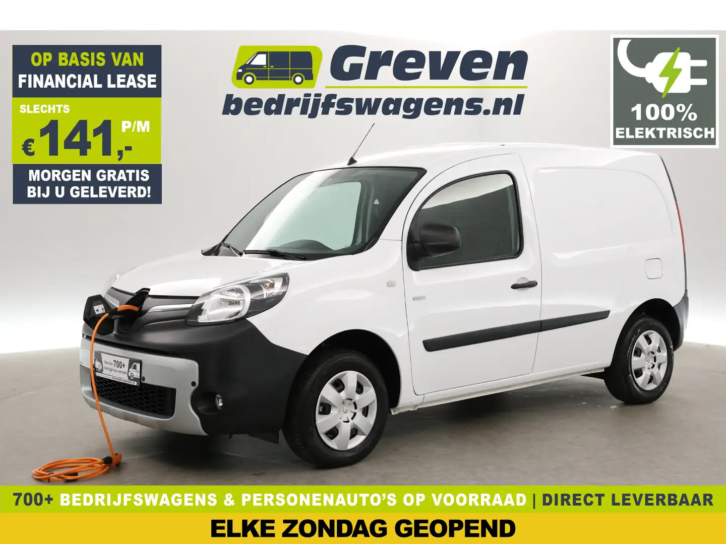 Renault Kangoo Z.E. 33 kWh Huur-Accu | SOH 94% | Elektrisch | Airco | Белый - 1