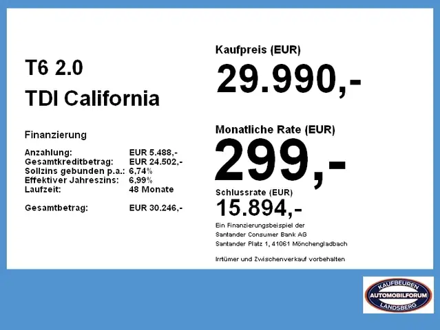 Volkswagen T6 California T6 2.0 TDI California Beach Edition LED+SHZ+LM