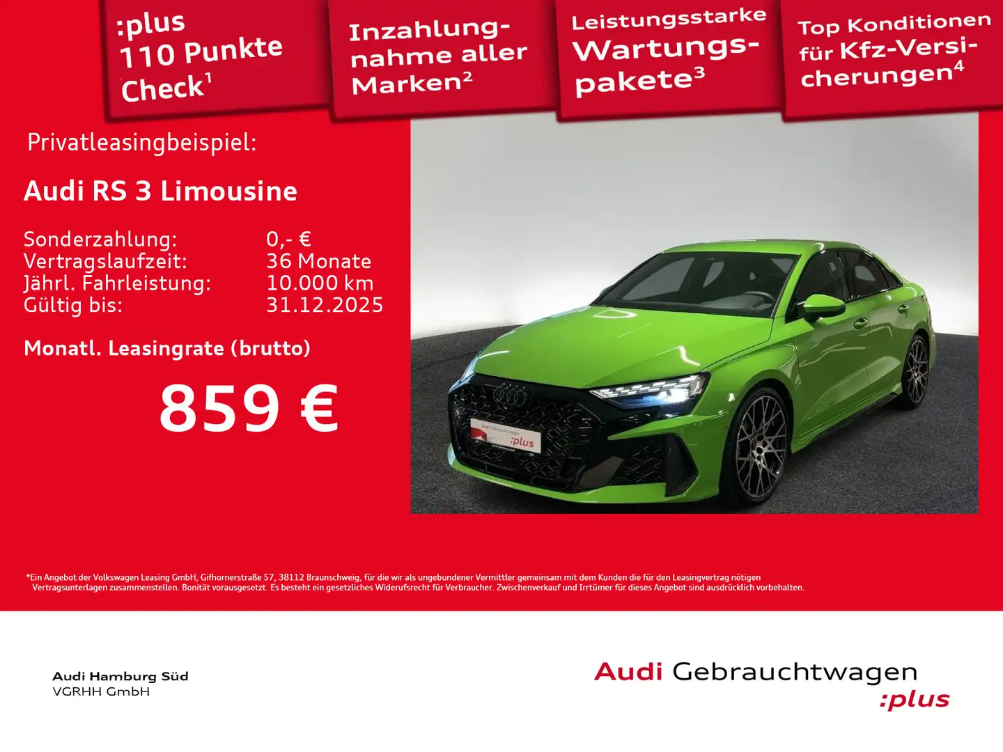 Audi RS3 TFSI qu. SCHALENSITZE/280/CARBON Grün - 1