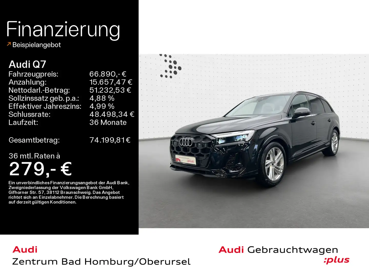 Audi Q7 50 TDI quattro S line*Navi*Matrix*Alu*AHK*HUD Schwarz - 1
