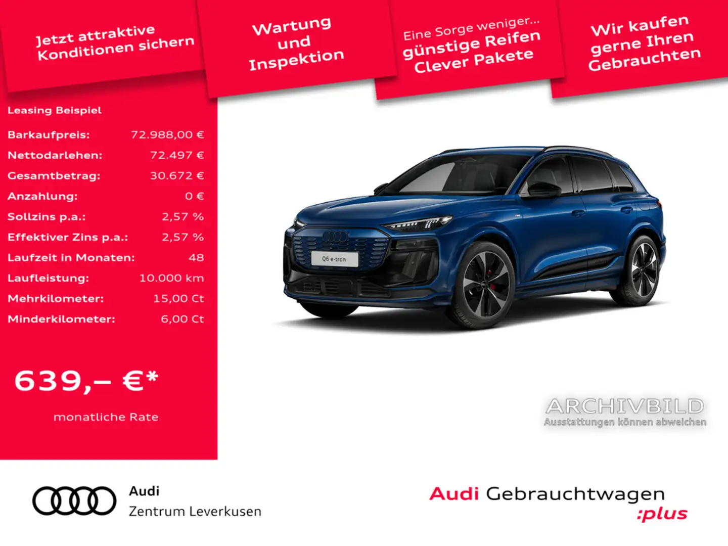 Audi Q6 e-tron quattro edition one S line LEDER AH Blau - 1