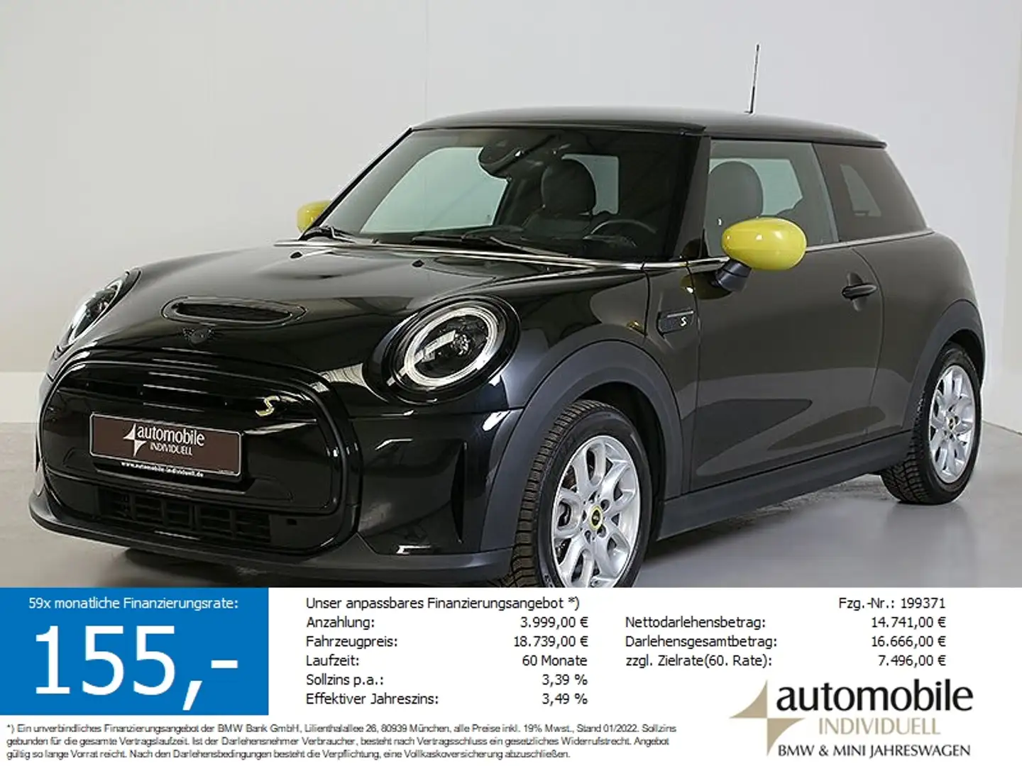 MINI Cooper SE 3-Türer LED Leder HuD DAB Navigat Schwarz - 1
