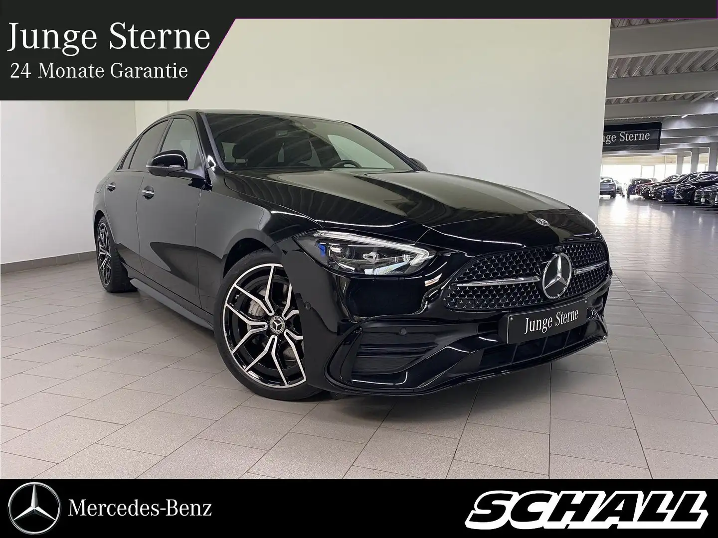 Mercedes-Benz C 300 d 4M AMG+NIGHT+DIST+DIGI+KEY+NAV+360°+AMBI Schwarz - 1