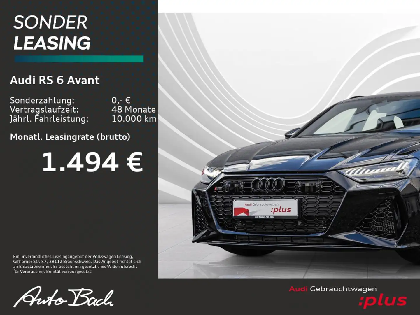 Audi RS6 Avant Dynamik-Plus Keramik Standhzg Pano HuD B&O Schwarz - 1