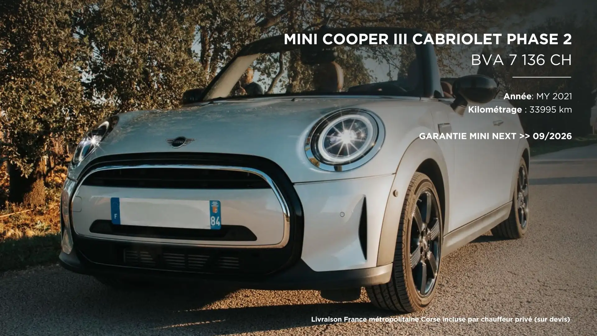 MINI Cooper Cabrio 136 ch BVA7 Cuir Chester Garantie MINI Next Gris - 1