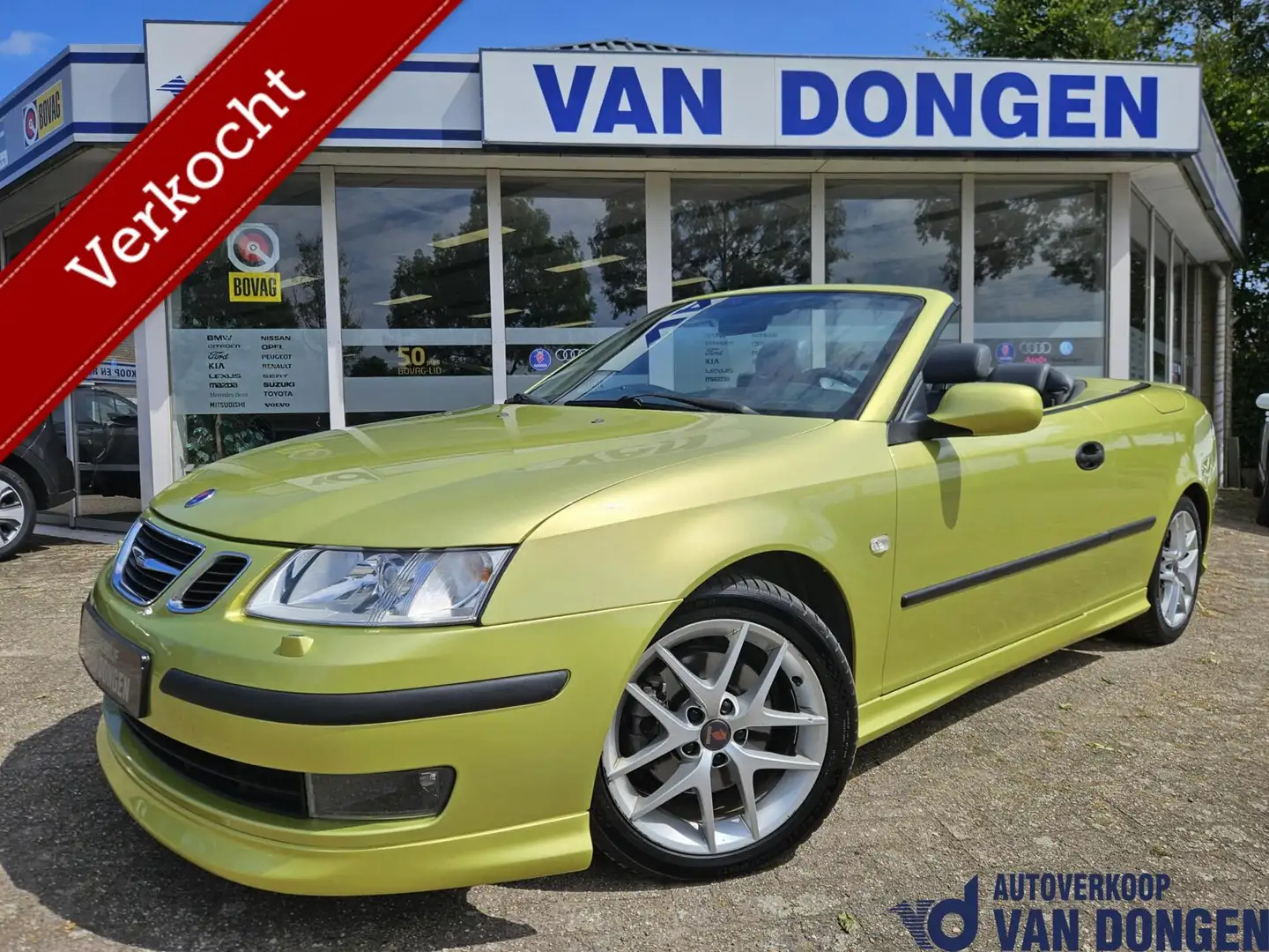 Saab 9-3 Cabrio 2.0T Aero | Lime Green | 210 PK Geel - 1