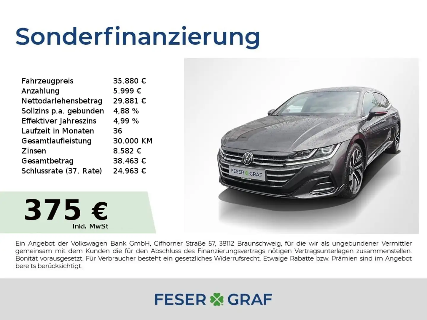 Volkswagen Arteon Shootingbrake R-Line 2.0 TSI DSG AHK ACC Grijs - 1