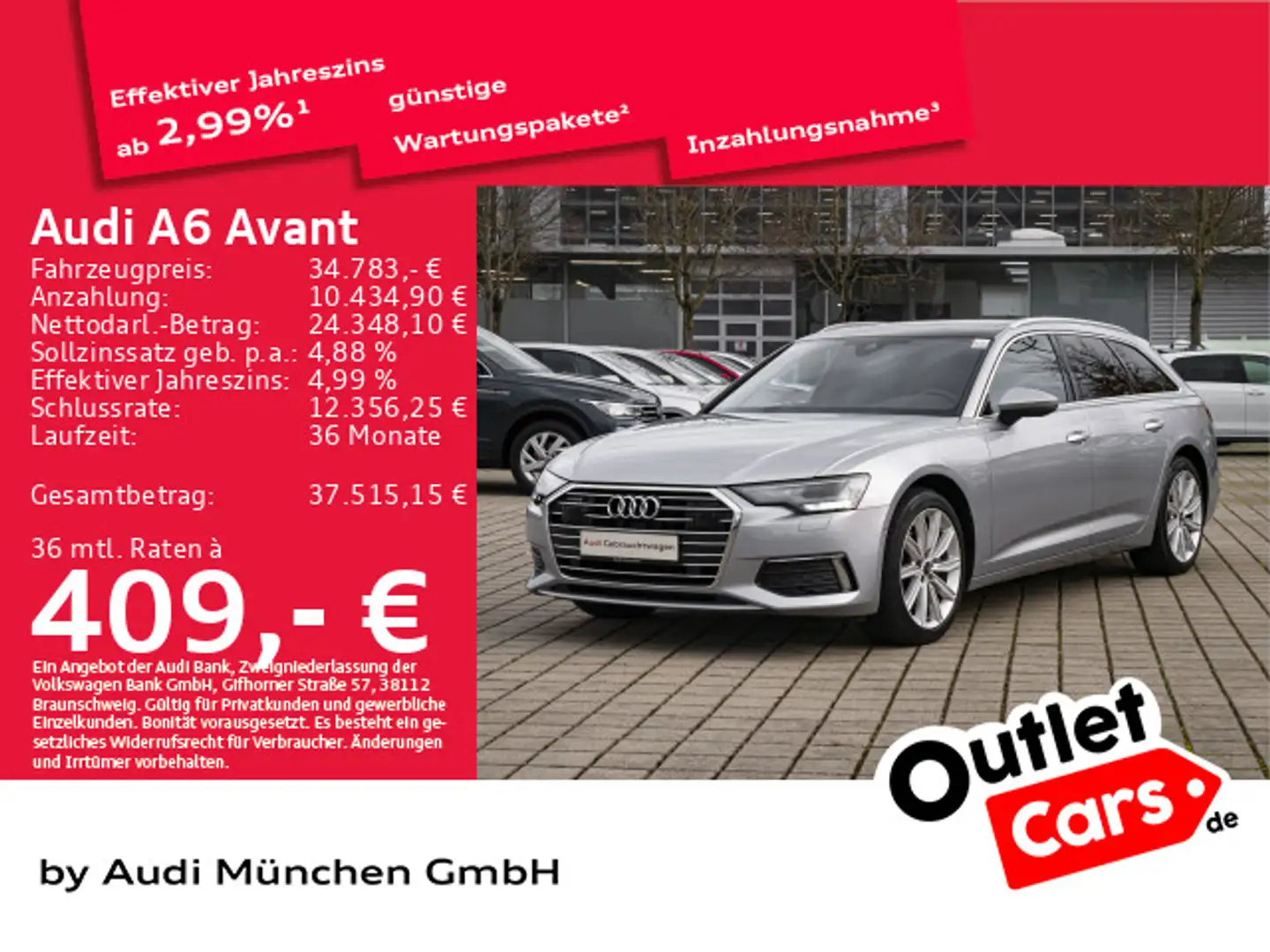 Audi A6 40 TDI qu. S tronic design HuD/ACC/Pano Silber - 1