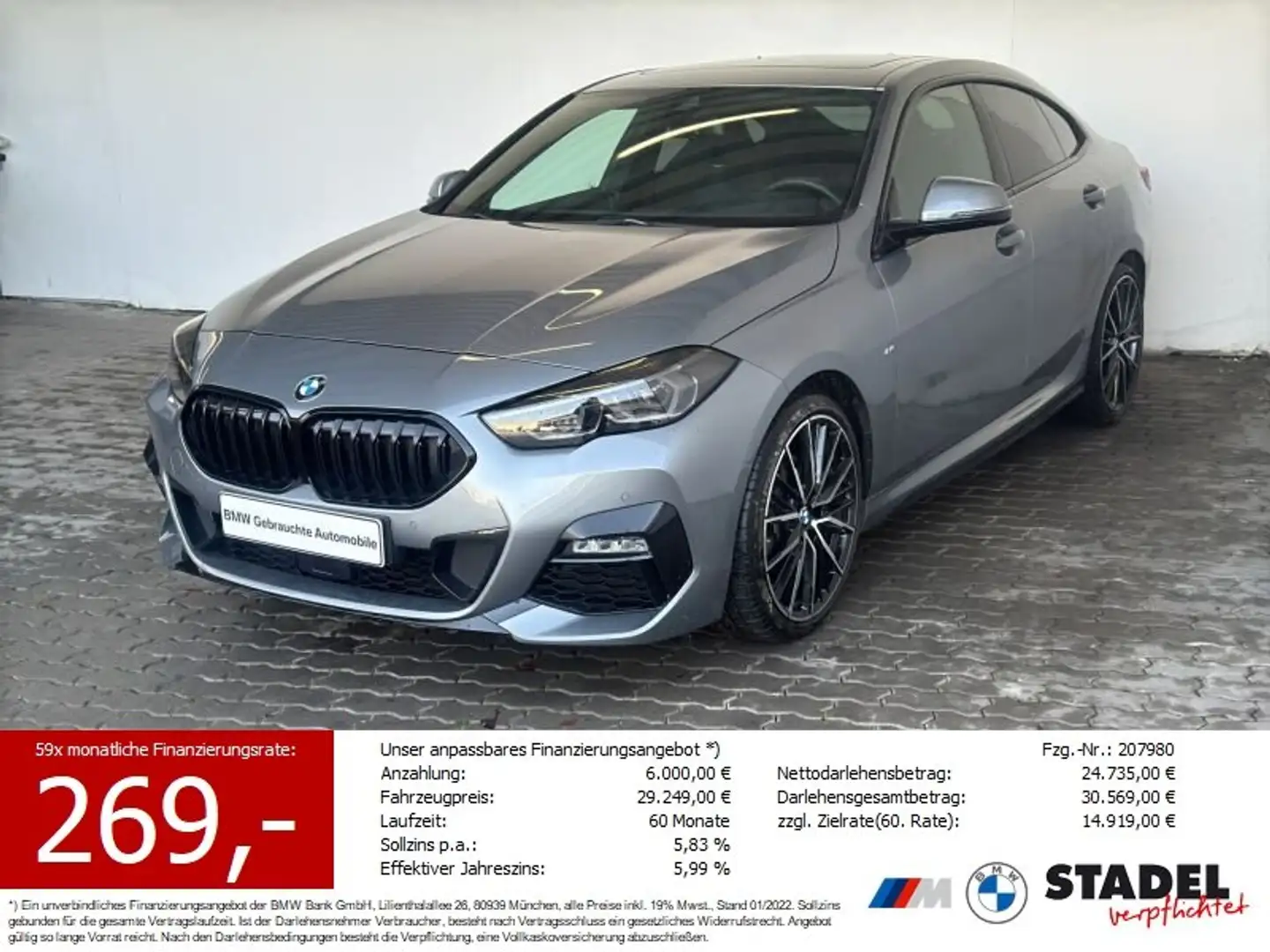 BMW 218 i Gran Coupé M Sport Navi.LED.ACC.RFK.Pano Gris - 1