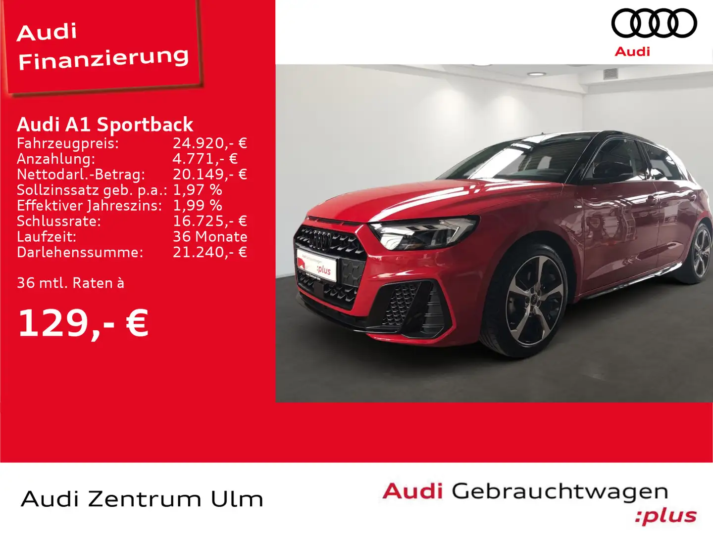 Audi A1 S-Line 30 TFSI LED NAV+ PDC 5J.GAR. Red - 1