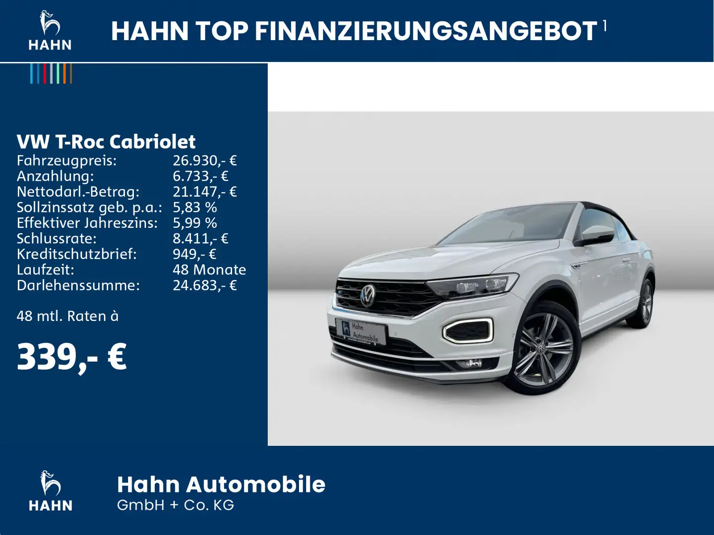 Volkswagen T-Roc 1.5TSI DSG R-Line Nav Cam LED AC Weiß - 2