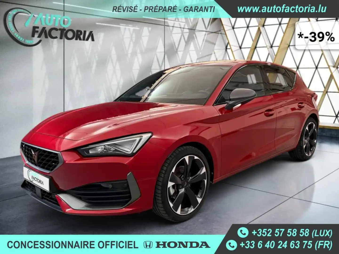 CUPRA Leon -38% 1.5 eTSI 150cv BVA+GPS+CAM+MATRIX LED+Opts Rouge - 1