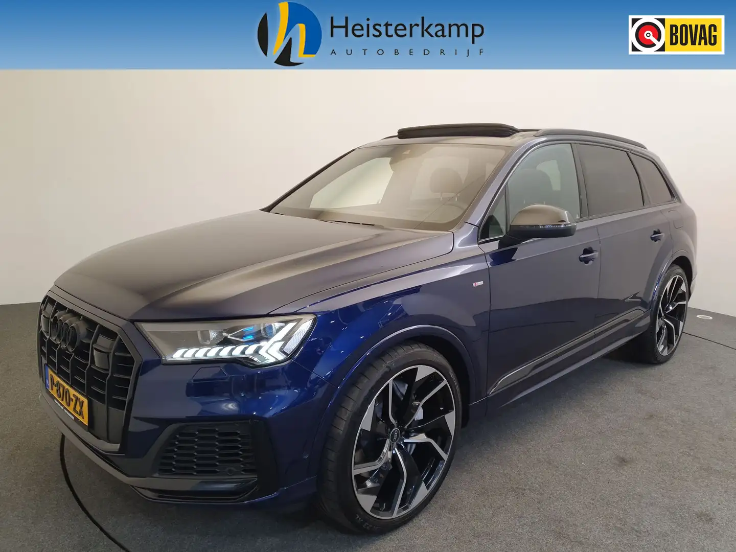 Audi Q7 55 TFSI e quattro S-Line Panoramadak, Luchtvering, Blauw - 1