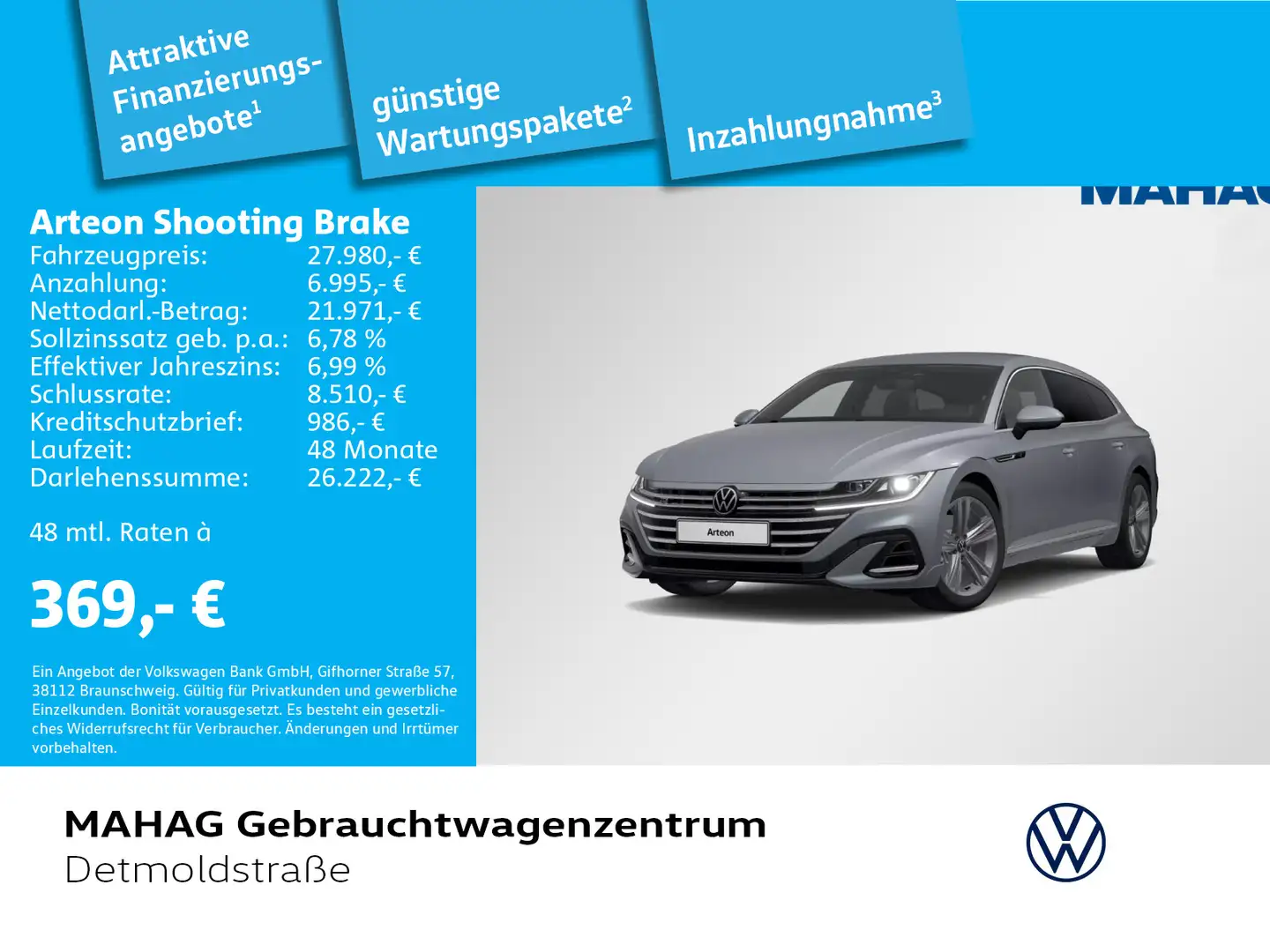 Volkswagen Arteon 2.0 TSI R-Line LED Navi AC Grau - 1