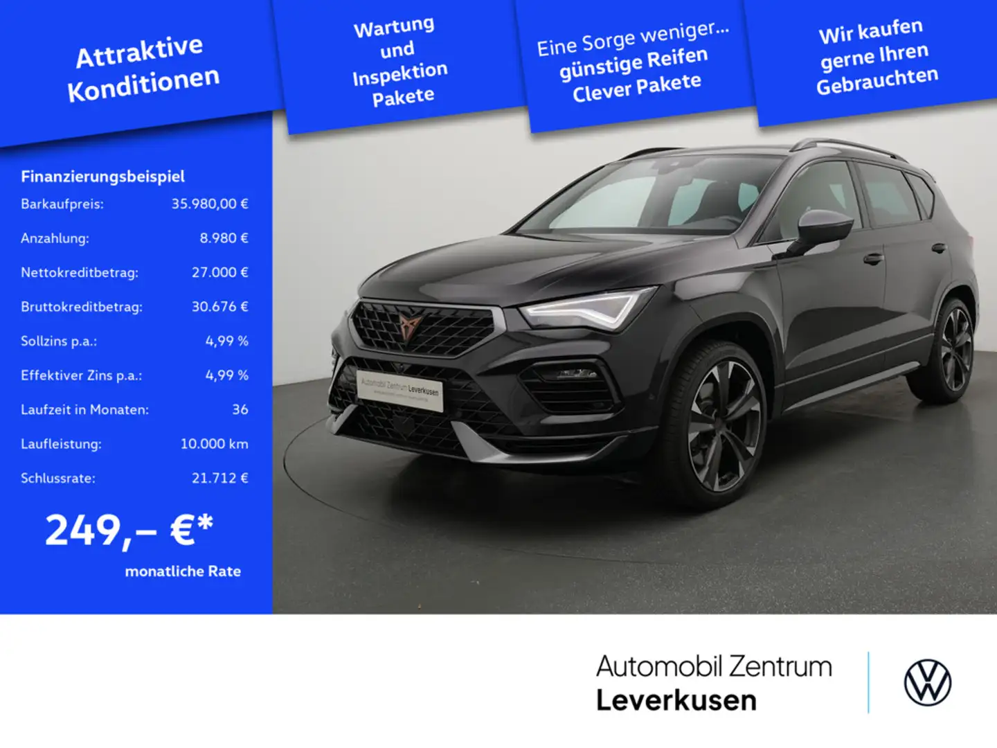 CUPRA Ateca VZ 4Drive DSG 360° LED KAM NAVI SHZ PDC Schwarz - 1